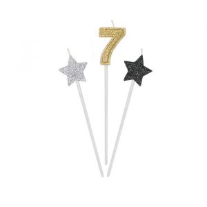 3 Candeline Picks 16 cm Prestige Numero 7