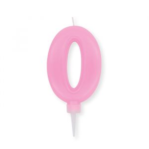 Candelina Plump Rosa 10 cm Numero 0