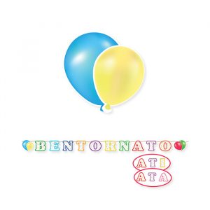 Festone Kit Scritta Maxi 600 x 25 cm Bentornato - a - i