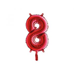 Palloncino Mylar Rossi 14" Numero 8