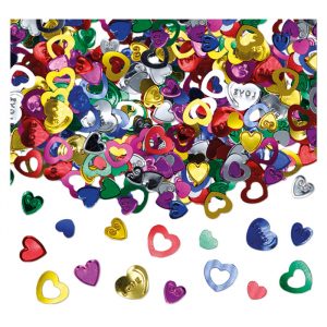 Coriandoli in plastica 15 gr Cuori Assortiti