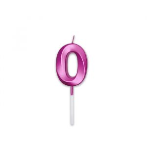 Candelina Prestige Fuxia Metal 9 cm Numero 0