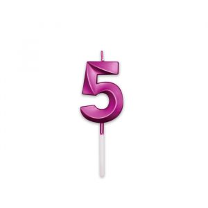 Candelina Prestige Fuxia Metal 9 cm Numero 5