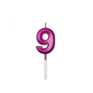 Candelina Prestige Fuxia Metal 9 cm Numero 9