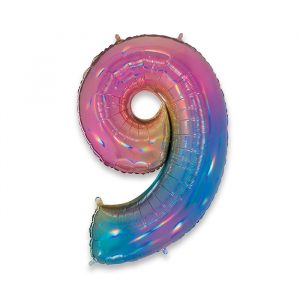 Palloncino Mylar Rainbow 40" Numero 9